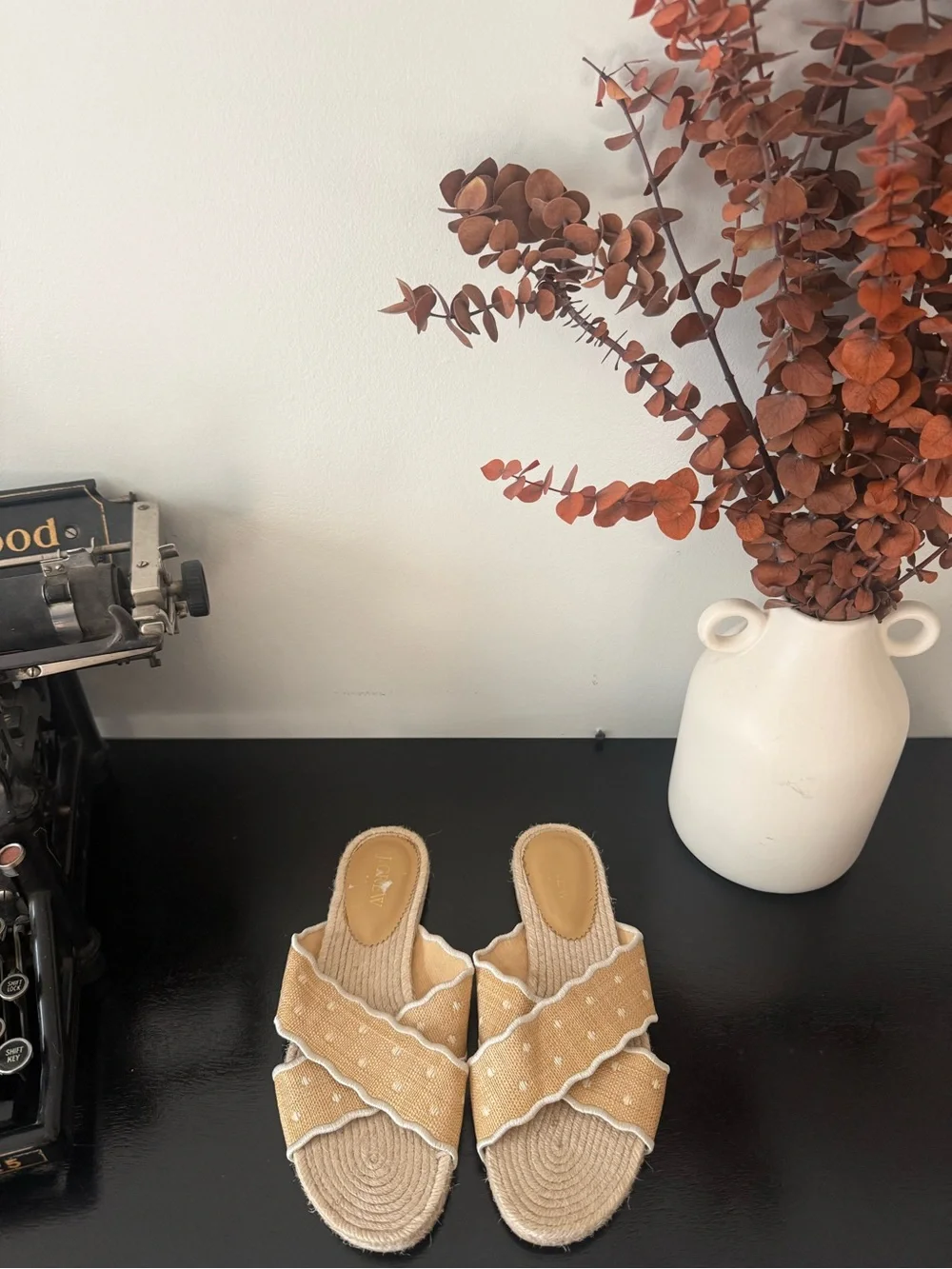 J. Crew Mustard Scallop Espadrille Slide Mules